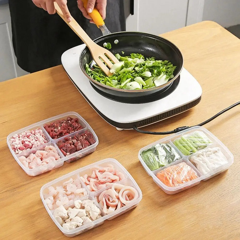 Clear Kitchen Accessories For Fruit Ginger Garlic Compartment Fresh-keeping Meat Container Storage Box Crisper Vegetable Case