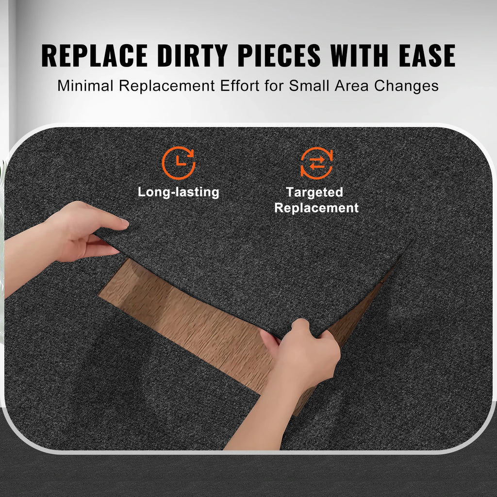 VEVOR Carpet Tiles Peel & Stick Self Adhesive Carpet Floor Tile Soft Padded Carpet Tiles for Bedroom Living Room Indoor Outdoor
