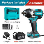 Kamolee 1800 N.M high torque wireless charging impact wrench 1/2inch brushless electric wrench compatible with Makita18V battery