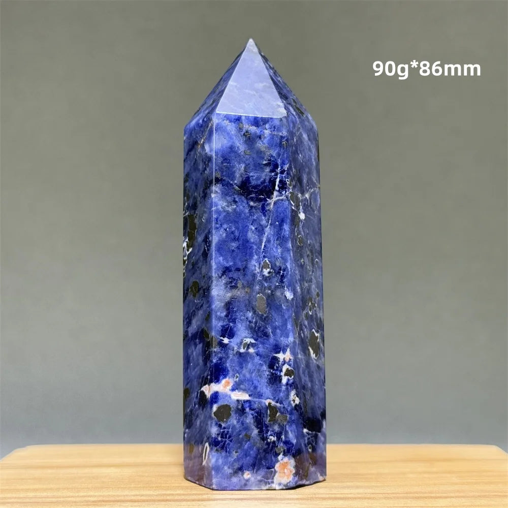 Blue Veins Stone Obelisk Natural Mineral Quartz Home Feng Shui Decorative Gift Reiki Treat Witchcraft Magic Wand