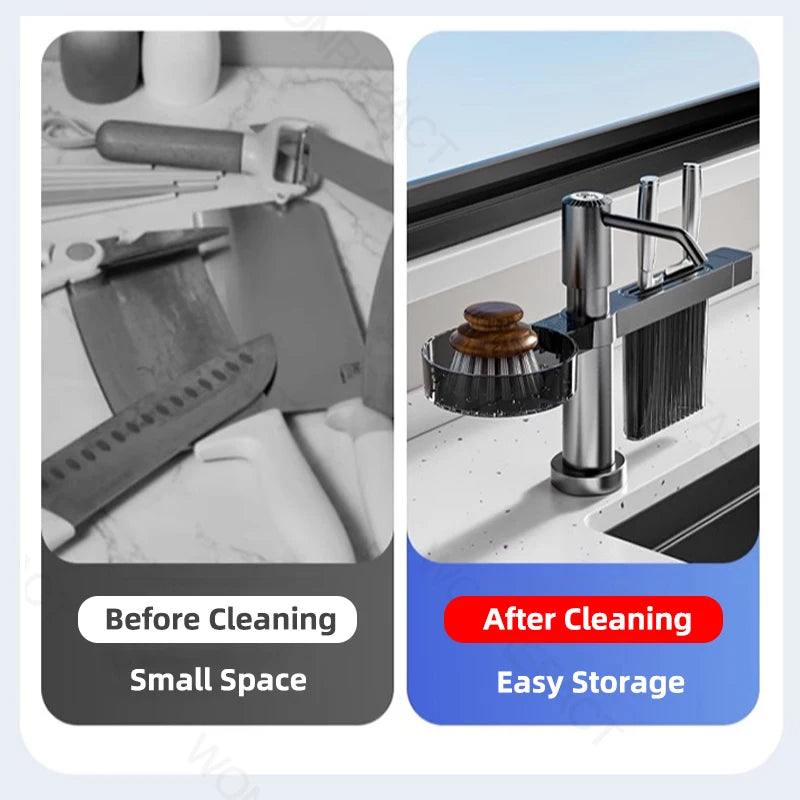 Kitchen Soap Dispenser With Knife Holder And Storage Rack Kitchen Sink Tools Extension Tube Detergent Soap Dispense