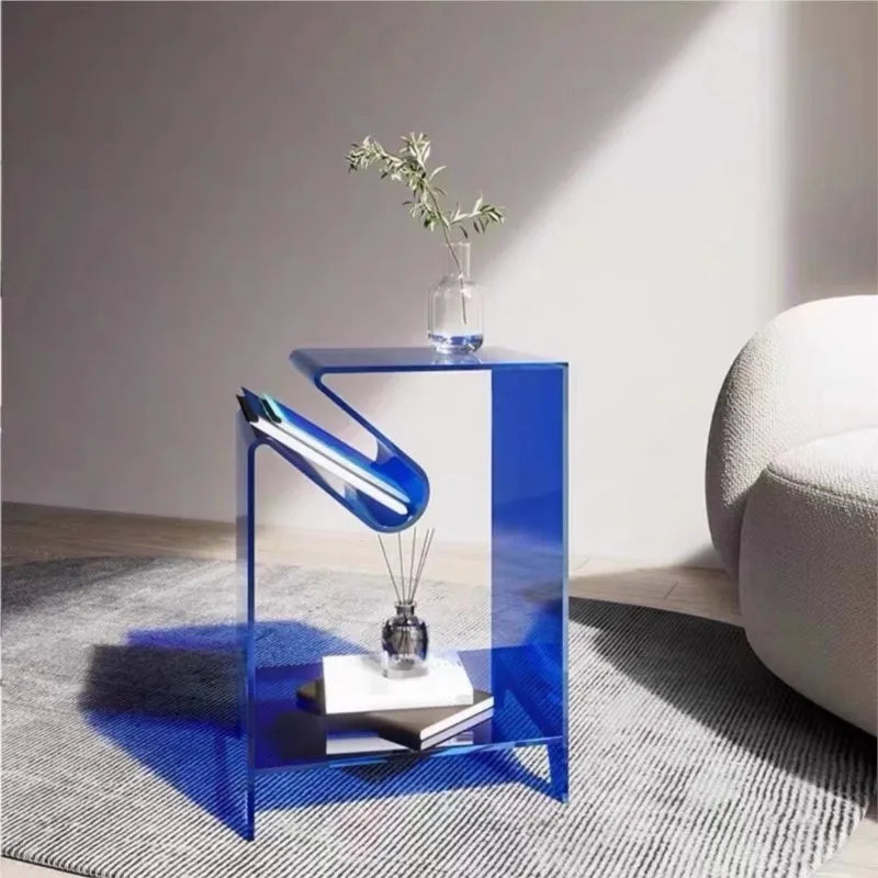 Acrylic Simple Modern Creative Living Room Coffee Table Beside Sofa Nordic Light Luxury Bedroom Bedside Table Art Corner Table