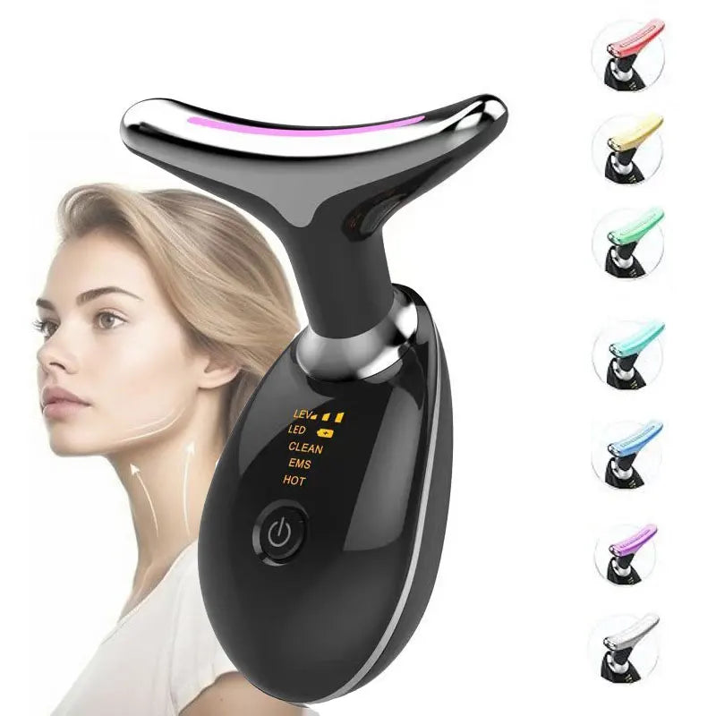 3 Colors/7 Colors Face Neck Massager Facial Lift Three Light Modes Electric Skin Tightening Device LED Beauty Instrument