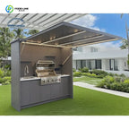 Customized Camping Outdoor Kitchen Set Multifunctional BBQ Island Cabinet With Sink For Backyard Garden Use