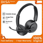 EKSA H35 Wireless Headphones Bluetooth 5.4 Headset For Call Center Office  25H Long Life Noise Cancelling Mic