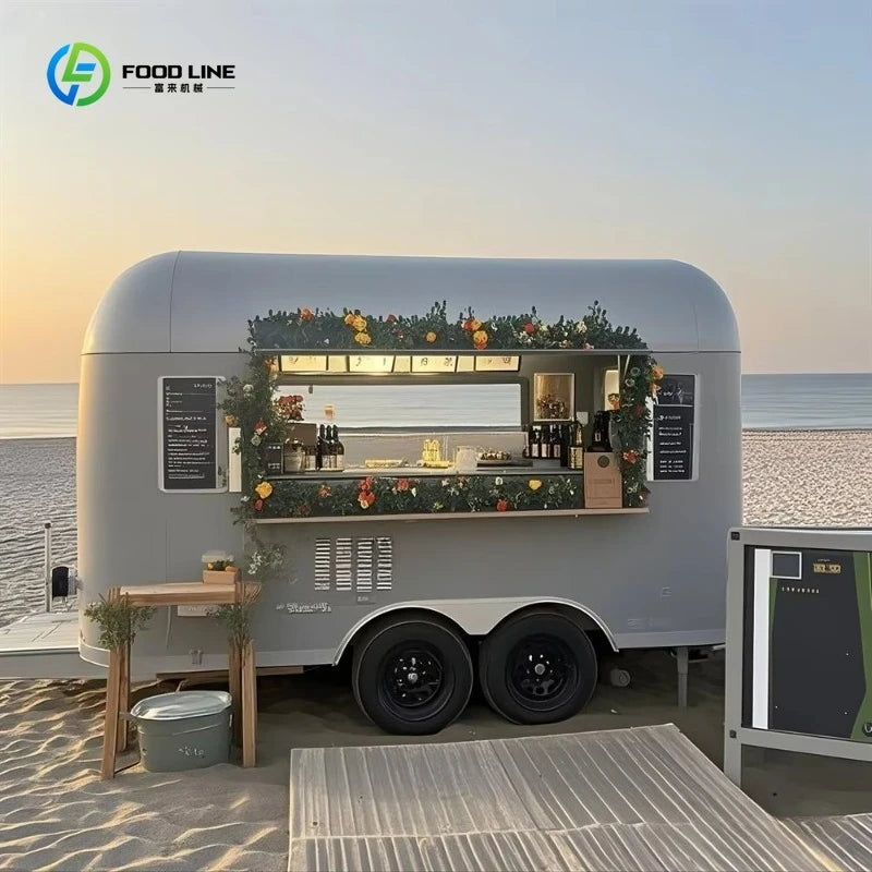 2025 Chinese Mobile Fast Kitchen With Full Equipments Street Cart Stainless Steel Food Truck Coffee For Sale Usa