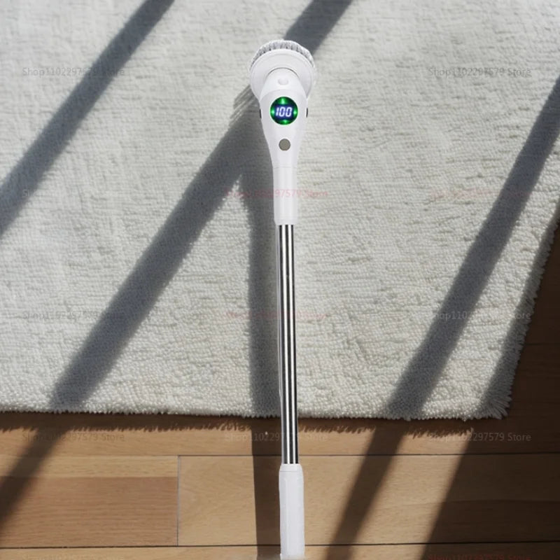 USB Electric Rotary Scrubber Cleaning Brush With LED Night Light Rotatable Household Brush Washing Kitchen Bathroom Windows