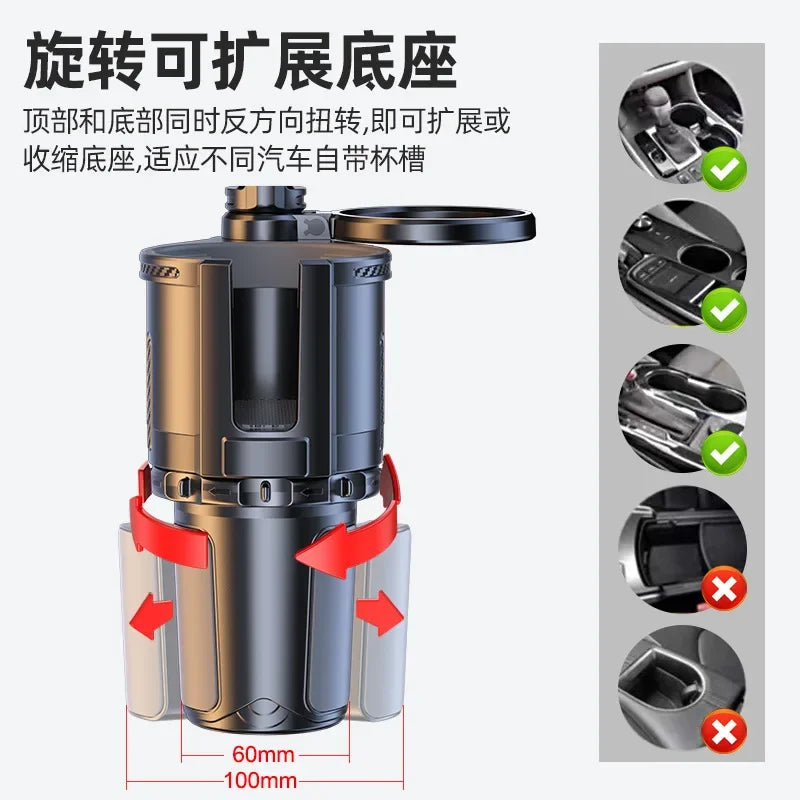 2024 Multifunctional Car Dining Table Tray Modified Coasters Instant Noodles with Water Cups Cars Stowing Tidying Accessories