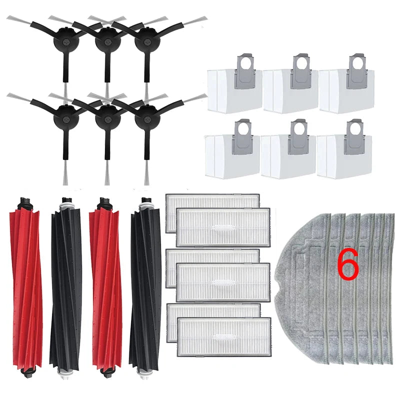 For Roborock S8 Pro Ultra Robot Vacuum Spare Parts Main Side Brushes Mop Cloths HEPA Filters Dust Bags Accessories