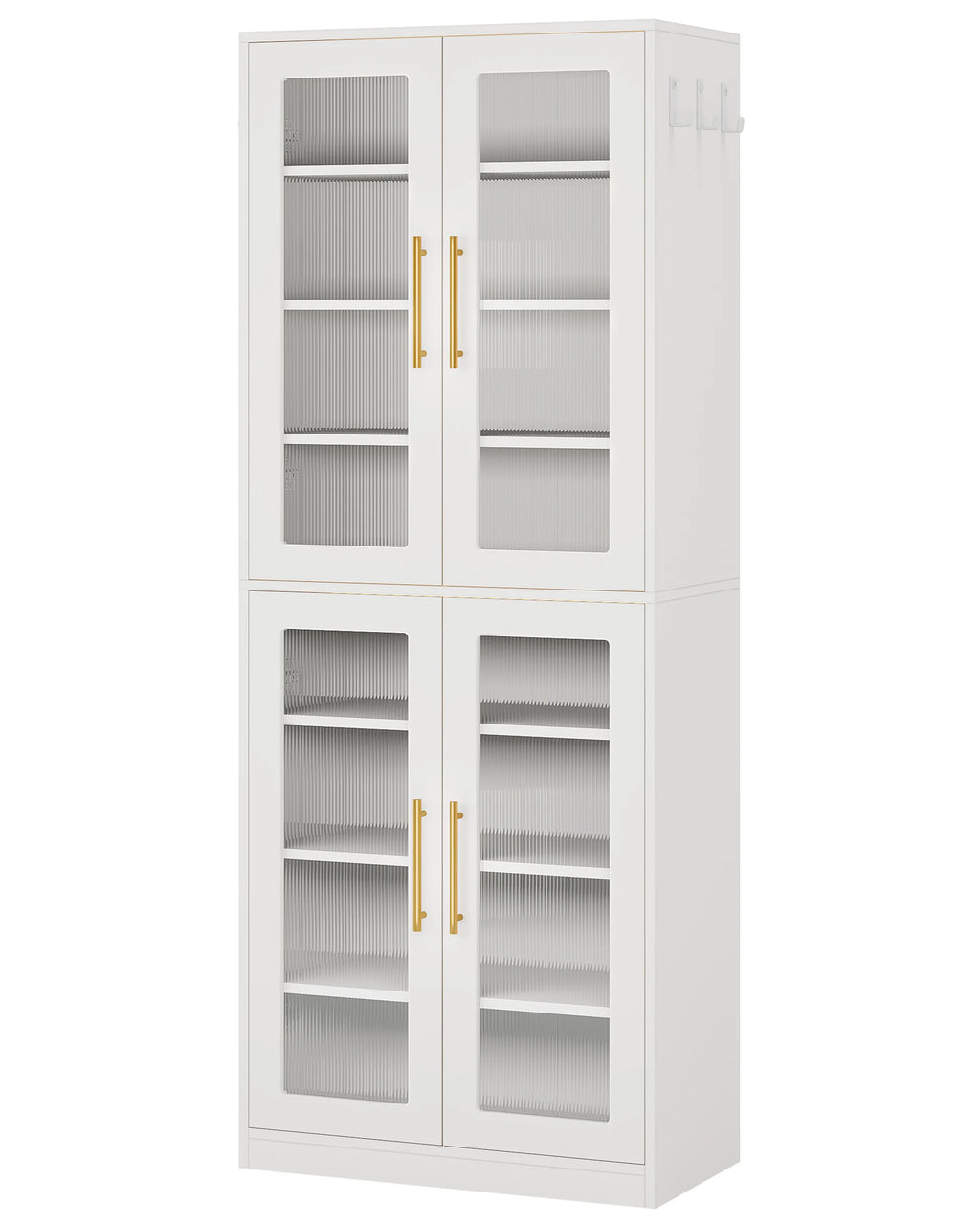 Tribesigns Tall Shoe Cabinet with Acrylic Doors and LED Lights, 8-Tier Entryway Shoe Storage Rack with Adjustable Shelves