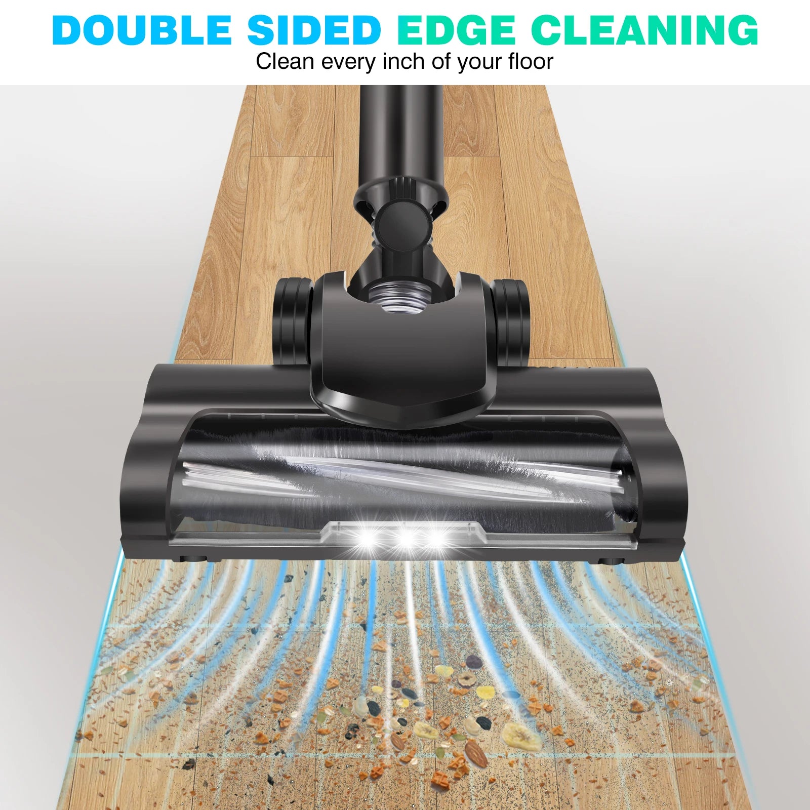 6-in-1 Cordless Vacuum 550W 45KPA｜2 Batteries｜LED Display｜Self-Standing｜Pet Hair/Carpet/Hard Floor (Black)