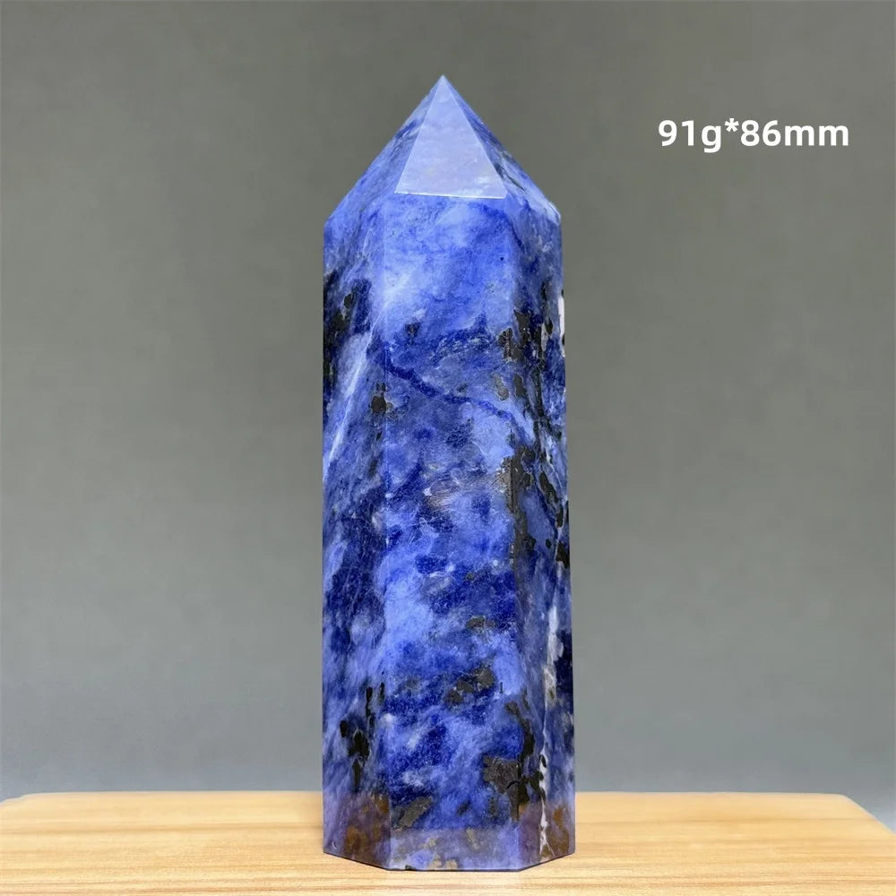 Blue Veins Stone Obelisk Natural Mineral Quartz Home Feng Shui Decorative Gift Reiki Treat Witchcraft Magic Wand