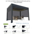Premium Motorized Aluminum Pergola with Privacy Folding Screens and Glass Wall Enclosures – Outdoor Garden or Patio Shad
