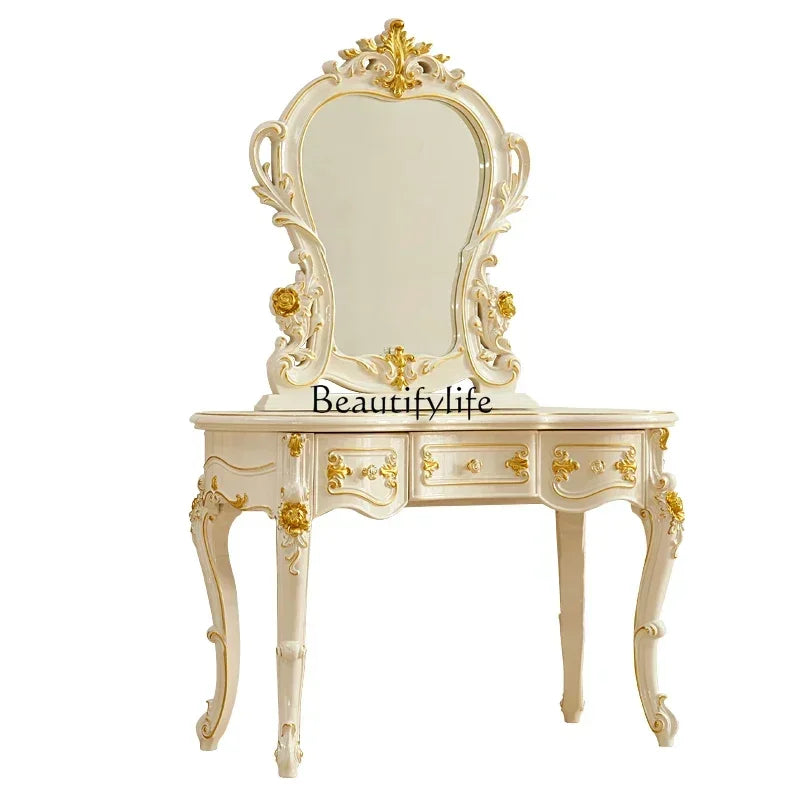 FG11European dresser, American luxury bedroom storage cabinet integrated champagne gold small dressing table