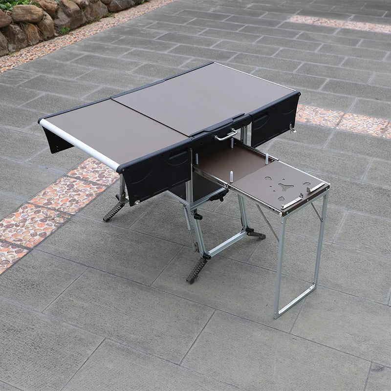 Camp Aluminum Kitchen and Rv Kitchen  Bulin C550 Outdoor  Equipped Picnic Table Folding Camping Stove Camping Mobile Kitchen