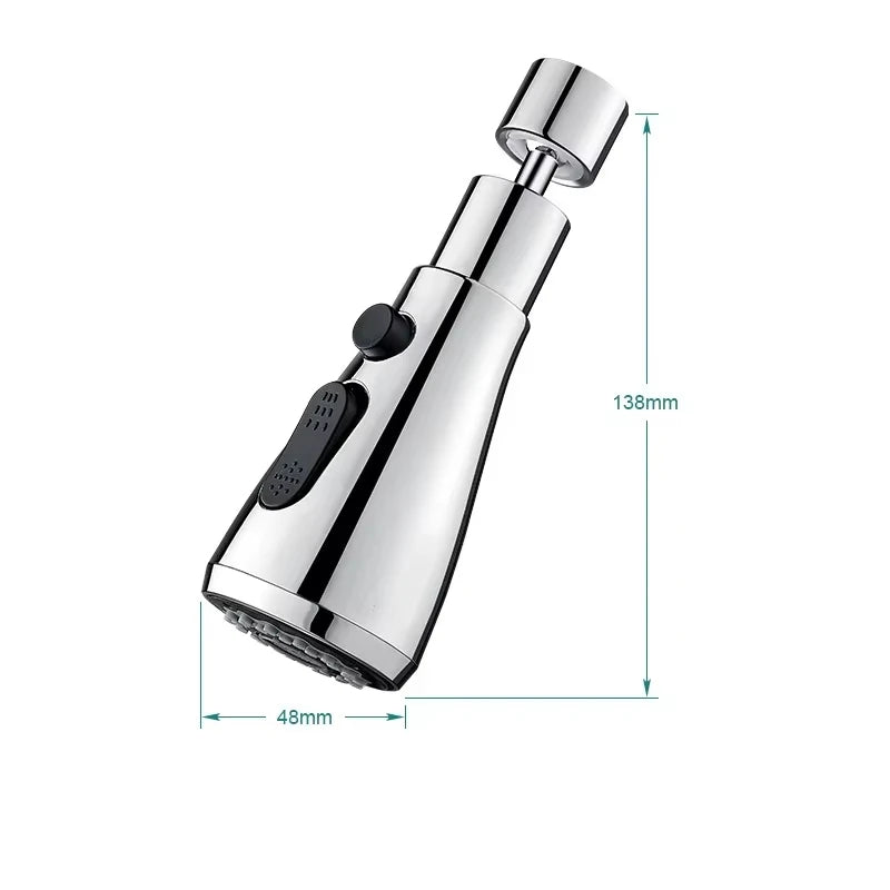 Universal 360° Swivel Kitchen Faucet 3 In 1 Kitchen Faucet Extender Multi-Mode Splashproof Power Flush Faucet Booster