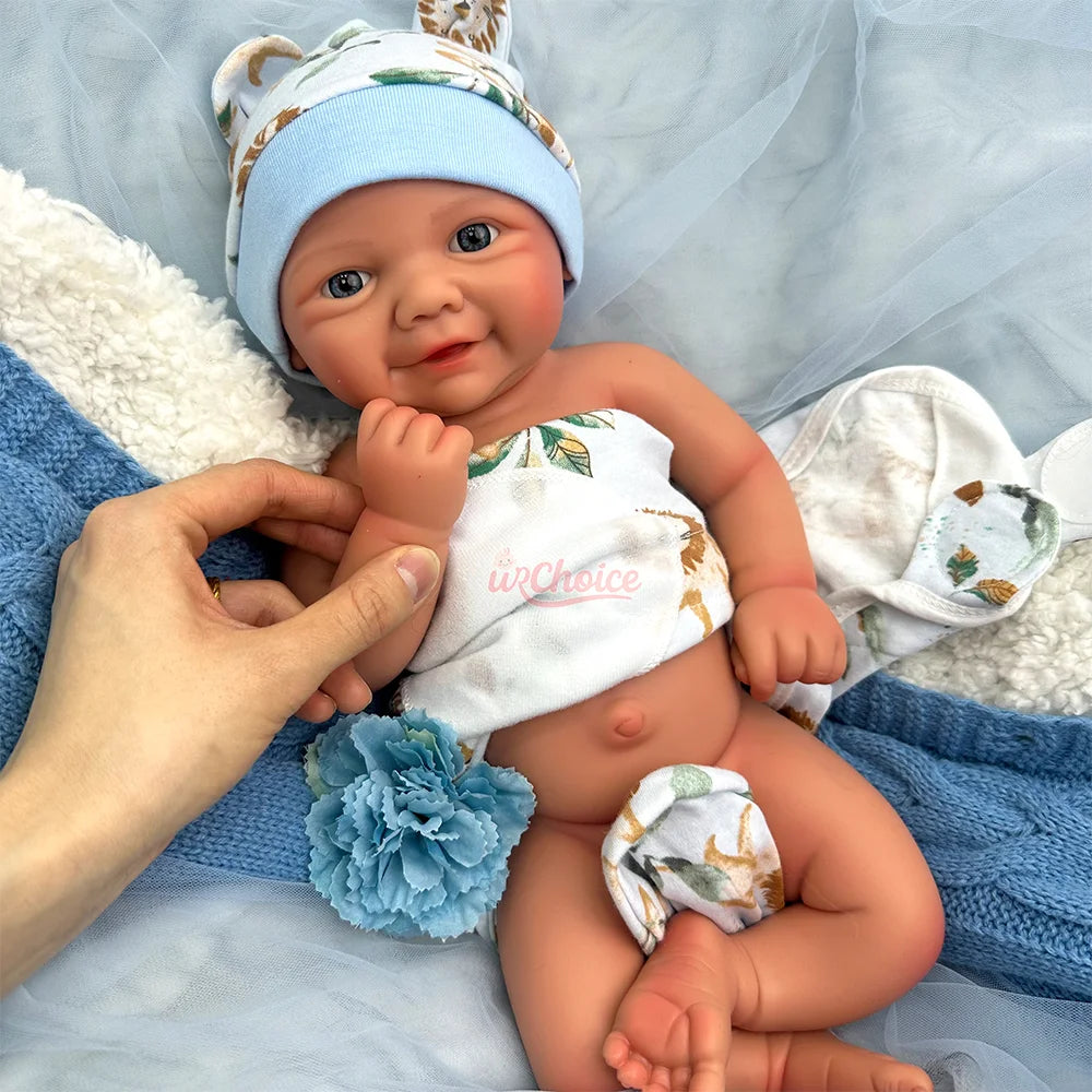 18" Washable Silicone Reborn Baby Girl/Boy Vivienne Open Mouth Realistic Newborn Doll Spain Muñeca For Kids Age 3+ Children Gift