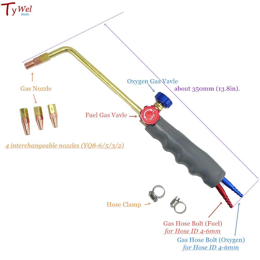 Professional Gas Welding Torch Oxygen Propane Propylene MAPP LPG Butane Nature Gas for Plumbing Soldering HVAC Pipe Brazing