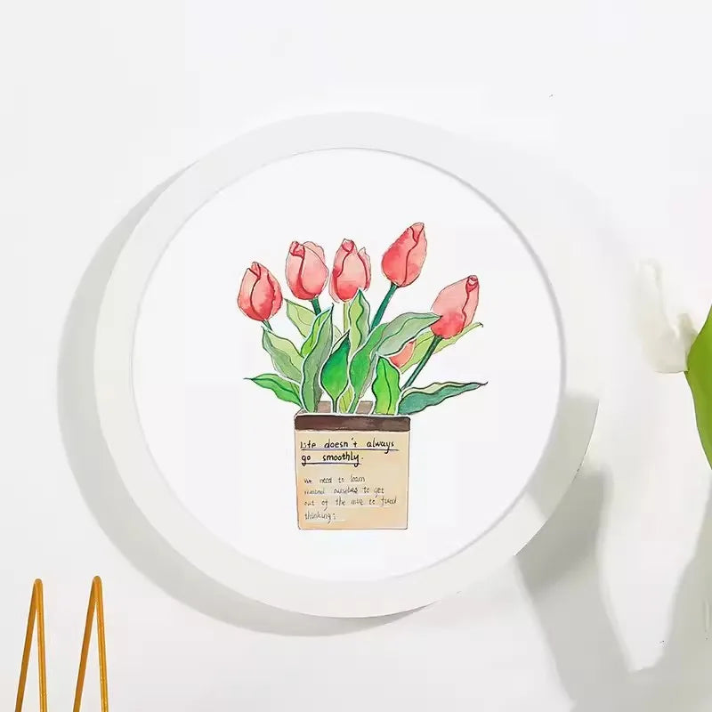Simple circular photo frame 6 inches, 7, 8, 10, 12 inches, hanging wall picture frame, without painting core