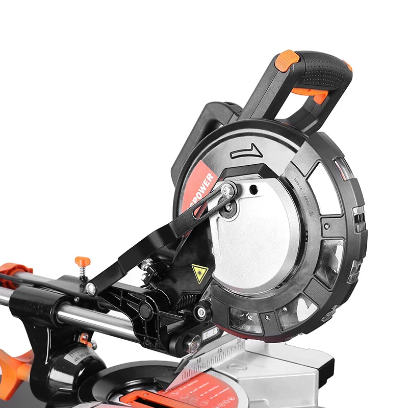 HASPOWER 8 Inch 210mm Sliding Miter Saw Single Bevel With Laser LED Light Electric Power Tool Cutting Machine