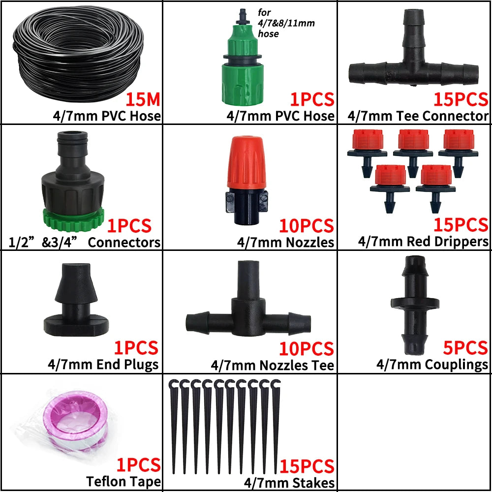 Irrigation System Garden Tools Drip Watering Kits Automatic Watering Hose With Adjustable Convenient Installtion Saveing Water