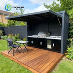 Customized heavy duty weatherproof outdoor kitchen folding design with gas grill for outdoor cooking