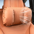 Summer Car Headrest Lumbar Nappa Leather Support Pillow Set Soft Comfortable Breathable Car Neck Pillows Car Seat Accessories