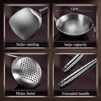Kitchen Utensils Set Food Stainless Steel Wok Spatula and Ladle, Skimmer Spoon,Slotted Spatula Turner Utensil Wok Accessories