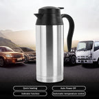 12/24V Car Electric Kettle Stainless Steel 750ml Kettle Pot Heated Boil Dry Protection Heating Travel Cup Kettle Quick Boiling