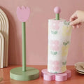 Wooden Kitchen Roll Paper Rack Creative Flower Towel Holder Bathroom Tissue Stand Home Decor Diningtable Napkins Rack, Ornaments