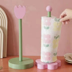 Wooden Kitchen Roll Paper Rack Creative Flower Towel Holder Bathroom Tissue Stand Home Decor Diningtable Napkins Rack, Ornaments