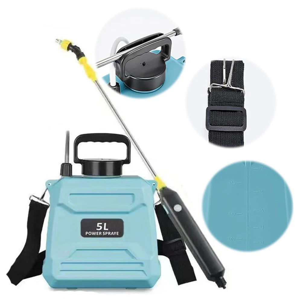 5L Shoulder Pesticide Sprayer Electric Backpack Sprayer USB Rechargeable Garden Water Sprayer Lawn Sprinkler for Glass Cleaning