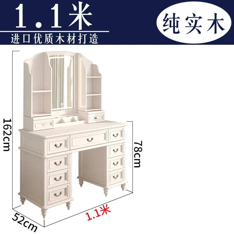 FG11All solid wood custom American light luxury led storage rack dresser large