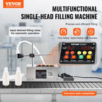 VEVOR 10-4000ml Liquid Filling Machine Automatic Bottle Filler Machine with Single Nozzle Digital Control for Milk Water Wine