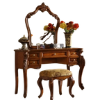 Salon Aesthetic Vanity Table Wood Large Brown Luxury Organizer Dresser Bedroom Drawer Beauty Makeup Penteadeira Trendy Furniture