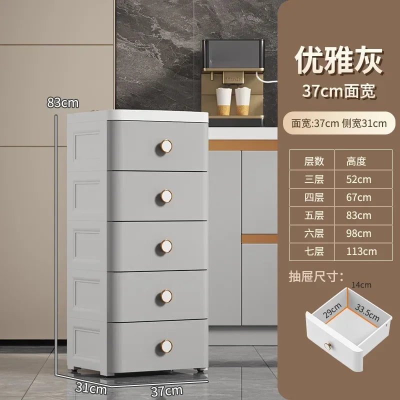 Modern Plastic Cabinet for Bedside Drawer Type Narrow Side Bathroom Cabinet Creative Cabinets for Laundry Room