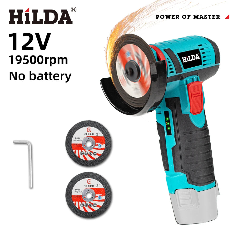 HILDA 12V Angle Grinder Charging Grinding Tool for Polishing and Grinding Diamond Micro Cordless Electric Power Tools