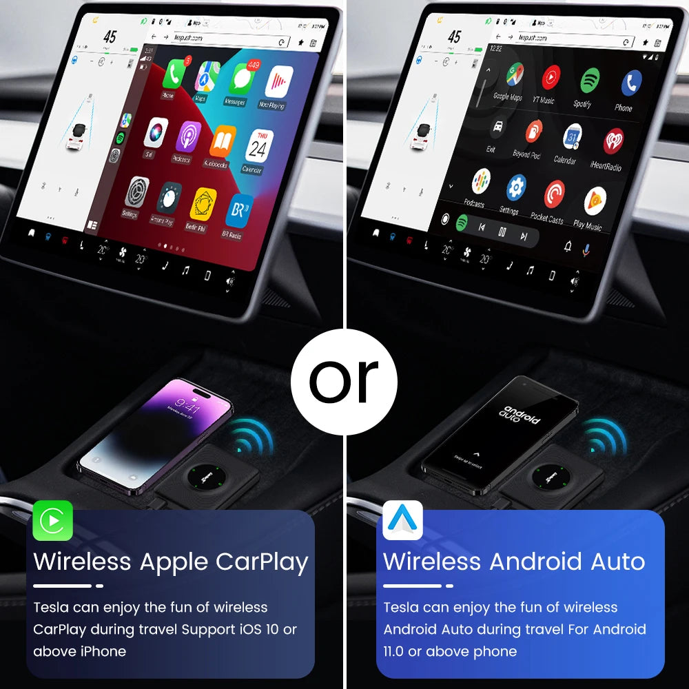 Carlinkit Wireless CarPlay Dongle Wireless Android Auto Car Play Adapter For Tesla Model 3 Y Bluetooth Wifi Connect Spotify Waze