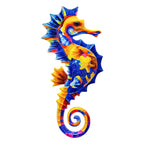 Eye-catching Metal Ocean Seahorse Wall Decor Hanging Wall Outdoor Garden Sculpture Statue Home Yard Pool Bathroom Living Room