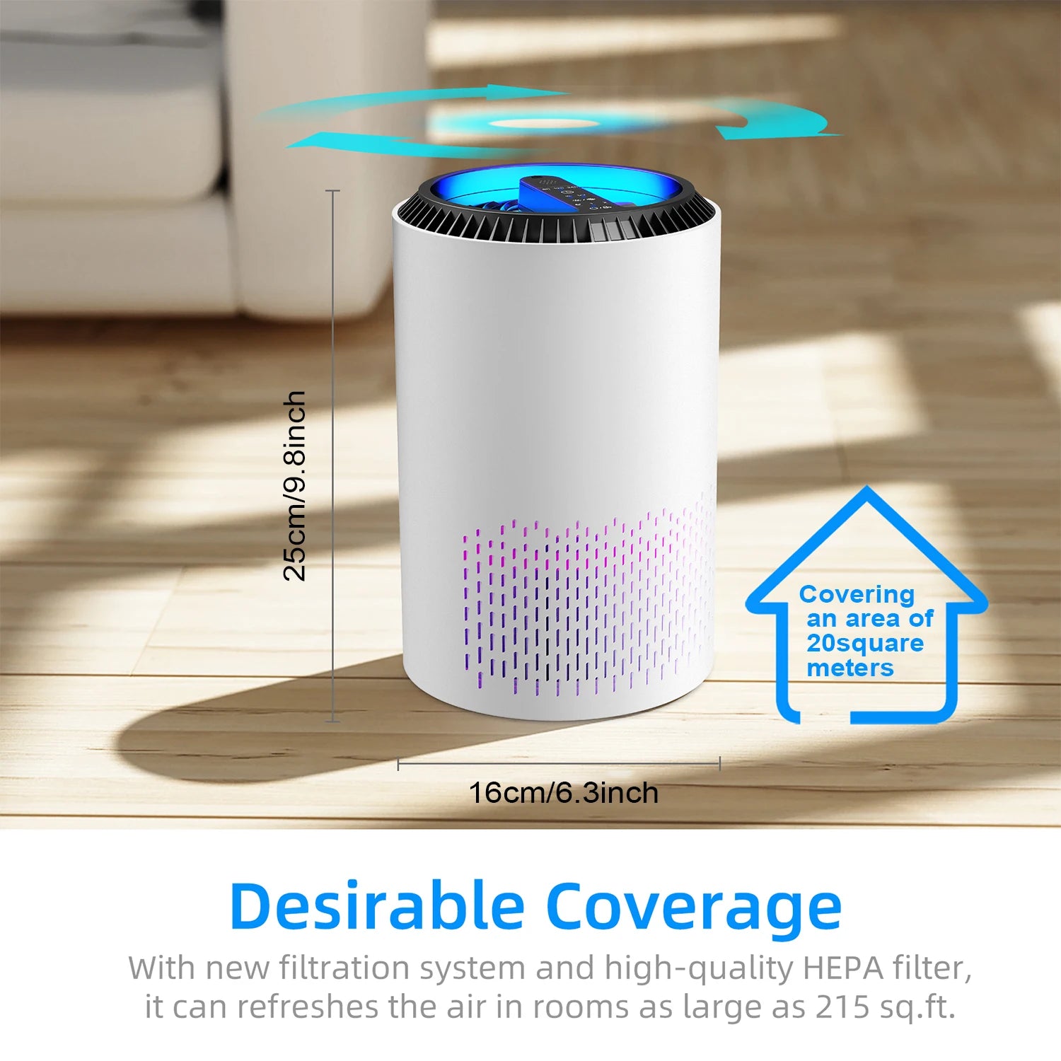 AROEVE Air Purifiers Fragrance for Bedroom Home Smoke Pollen Dander Ha
