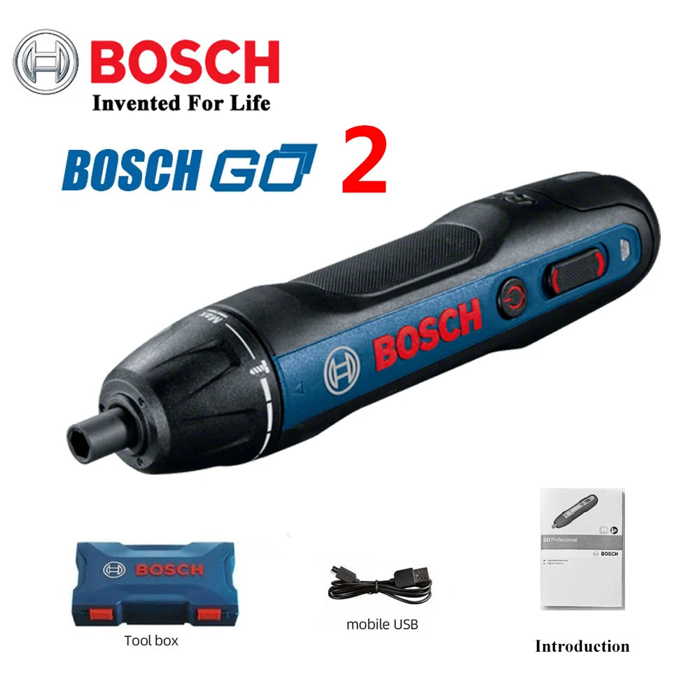 Original Bosch Go2 Electric Screwdriver Set 3.6V Rechargeable Automatic Screwdriver Hand Drill Bosch Go 2 Electric Batch Tool