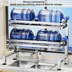 Kitchen Storage Rack Countertop Sink Shelf Bowl Draining Rack Multifunctional Dish Cutlery Knife Spoon Sink Rack Set Organizer