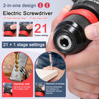 16.8V 2 in 1 Electric Screwdriver Lithium Battery Drill Handheld Power Tool 45Nm Torque Brushless Motor Cordless Screw Driver