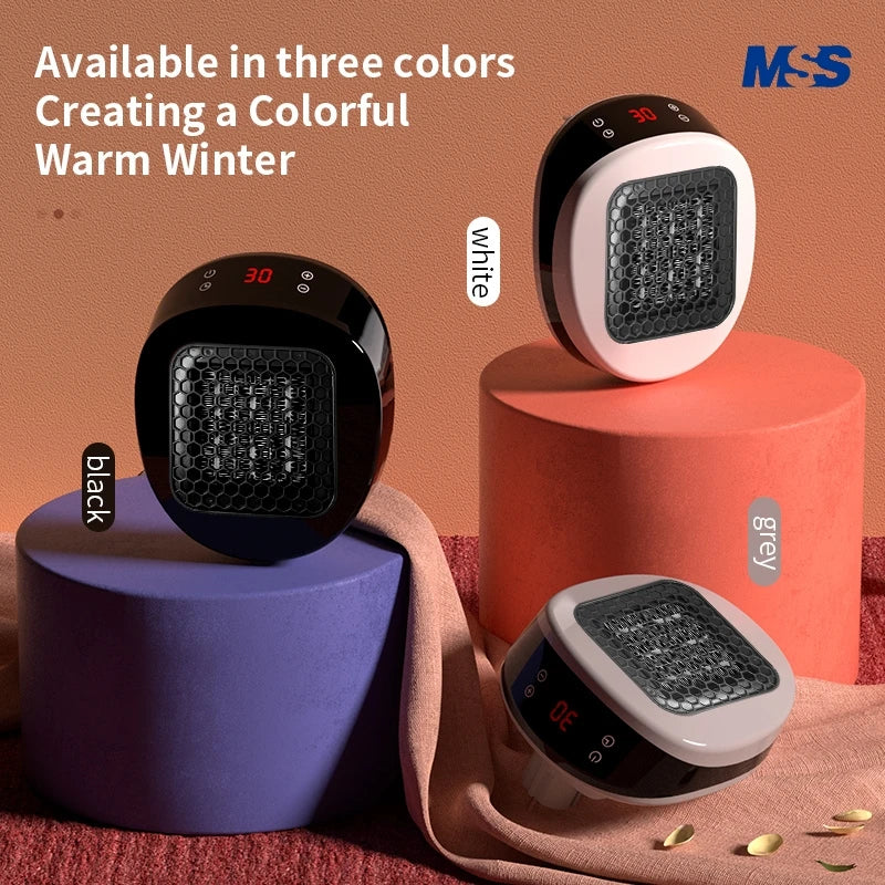 MSS 600W Plug In Heater Wall Mounted Heater Intelligent Air Heater Home Heating Warmer Fan for Home Bathroom Bedroom PTC Ceramic