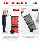 Steel Construction Front Wheels Packout Rolling Tool Box Caster Wheel Effortless Sliding Smooth Navigation Foldable Design