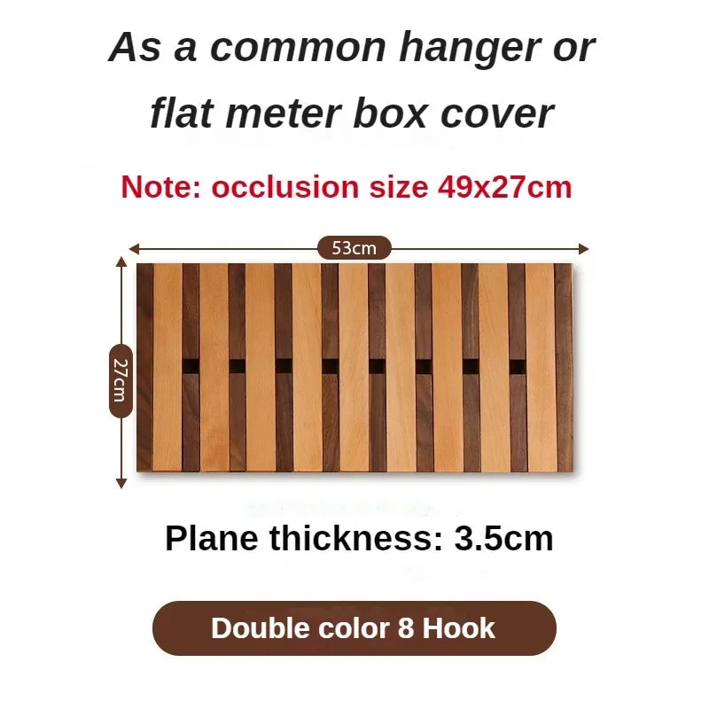 Solid Wood Wall Coat Racks Electric Meter Box Occlusion Clothes Racks for Wall Clothes Luxury Coats Hanger for Living Room