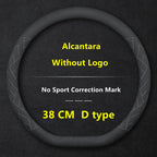 Steering Wheel Cover For Tesla Model 3 Y S X Alcantara 4 Seasons 36-39 CM Diameter Black Car Interior Accessories 2019-2025
