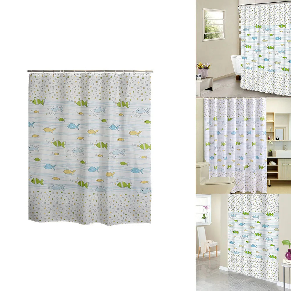 200x200CM Bathroom Curtain Fabric Shower Curtain Extra Wide & Long Waterproof PEVA With Hooks Bathroom Accessories