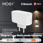 MOES Tuya Multi-mode Socket Gateway ZigBee Bluetooth BLE Mesh Smart Hub EU Version Smart Life App Remote Control Plug-in Type