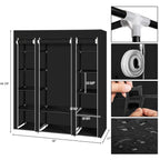 "69" Portable Non-Woven Clothes Closet, Quick & Easy Assembly, Extra Strong & Durable Wardrobe Storage Organizer, Black."
